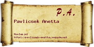 Pavlicsek Anetta névjegykártya